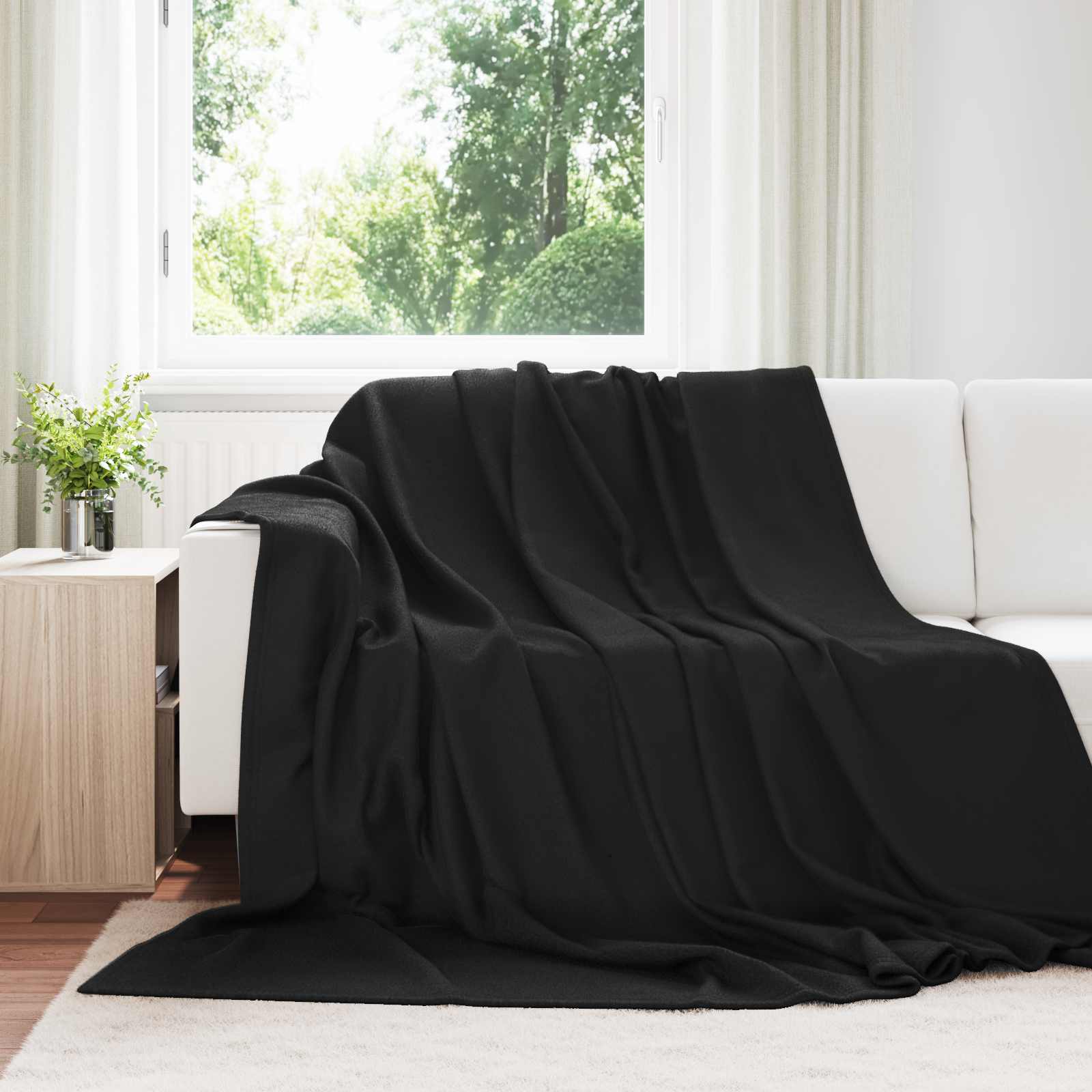 Vidaxx plaid noir 240 x 220 cm polaire