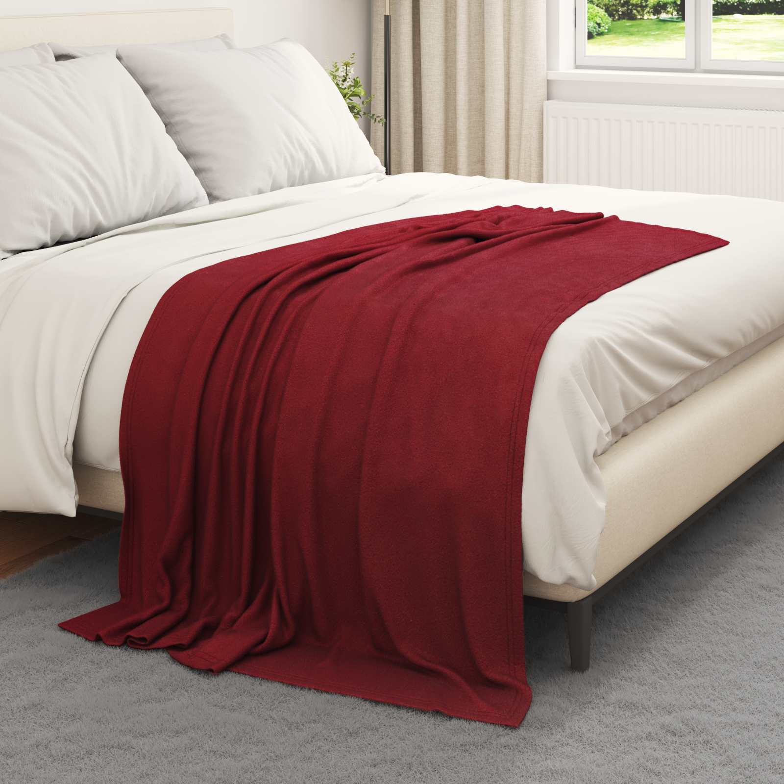 Vidaxx plaid rouge bordeaux 170 x 130 cm polaire