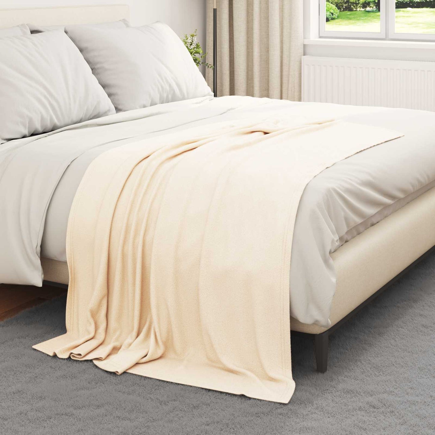 Vidaxl plaid crème 170 x 130 cm polaire