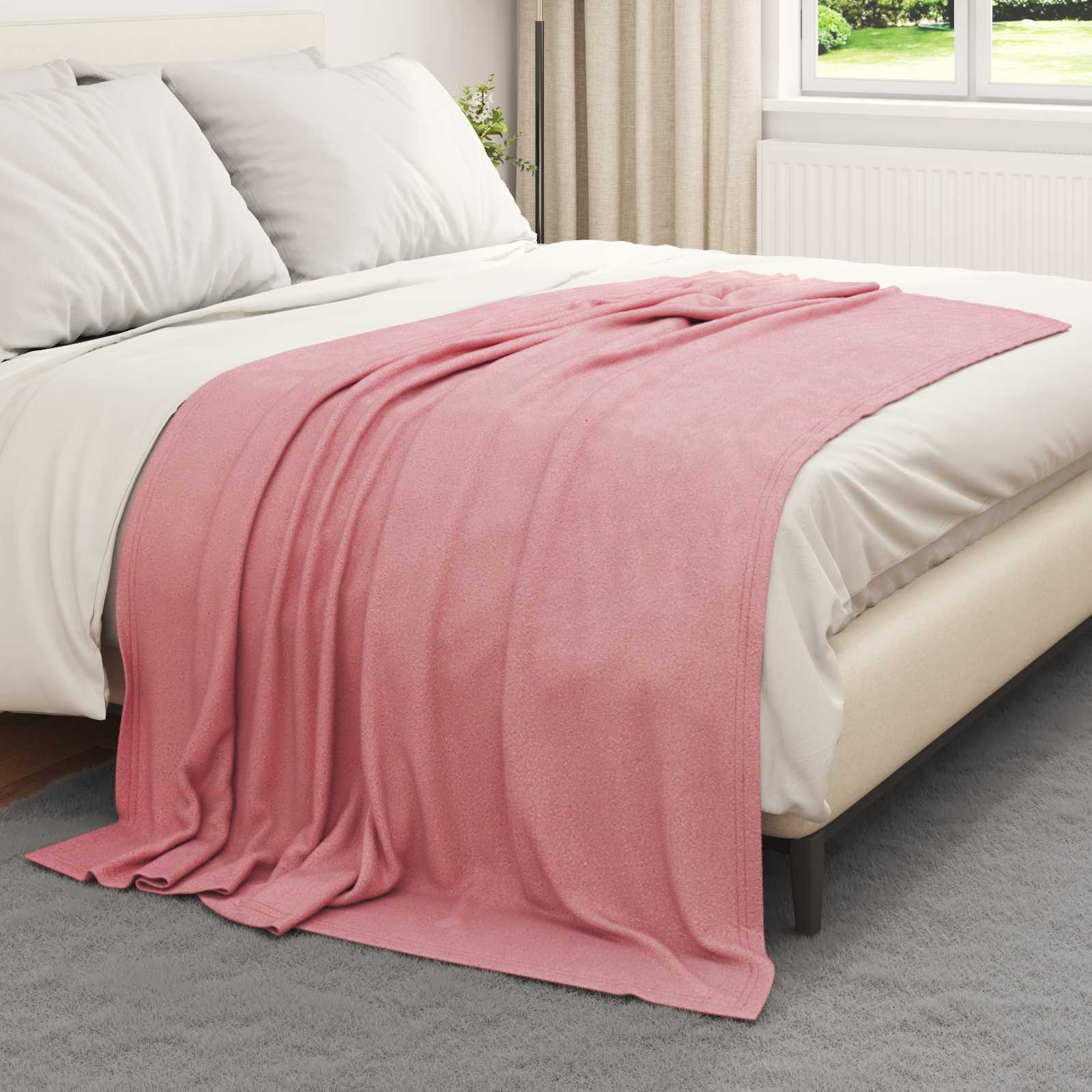 Vidaxl couverture rose 200 x 150 cm polaire
