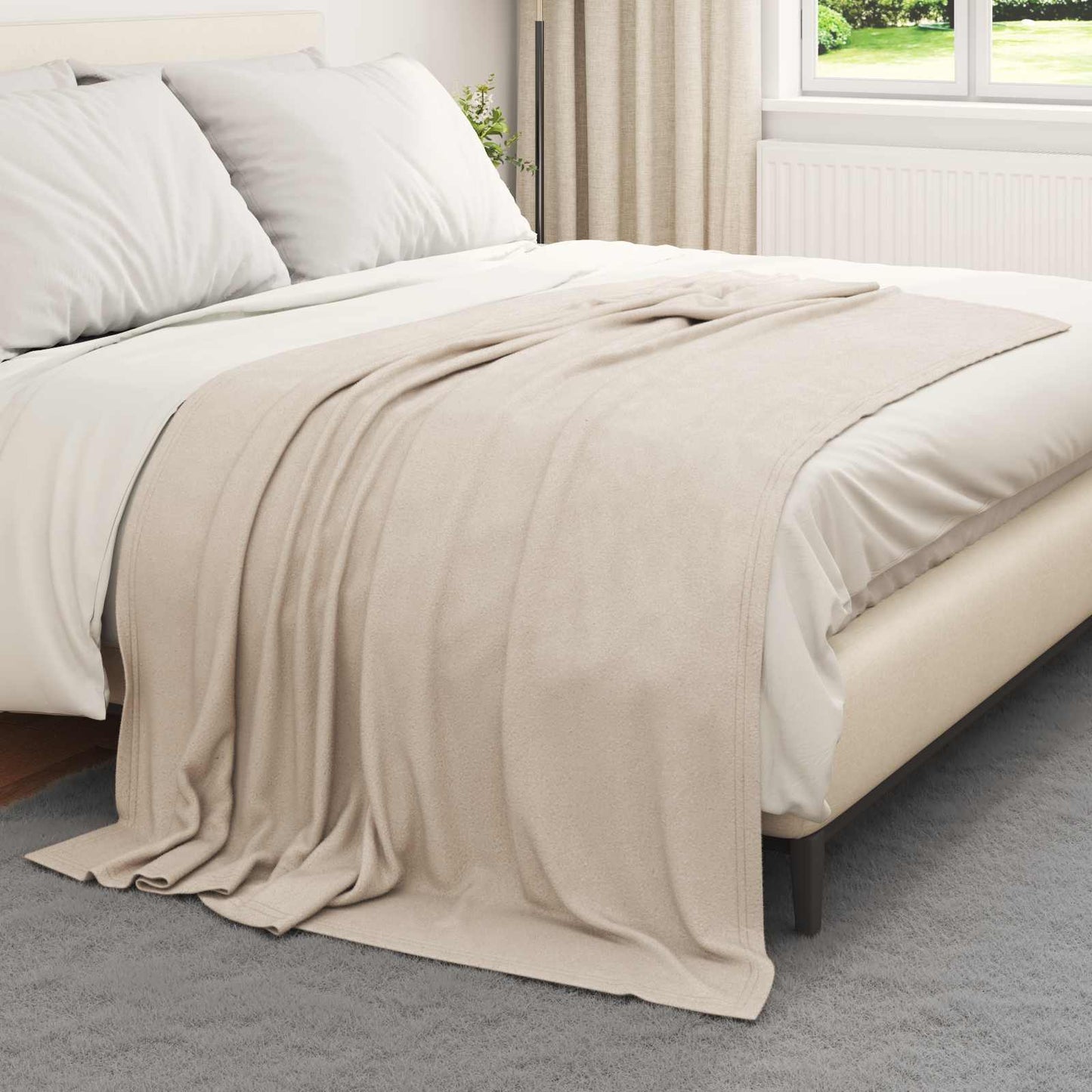 Vidaxl tapis 6 pcs beige 200 x 150 cm polaire