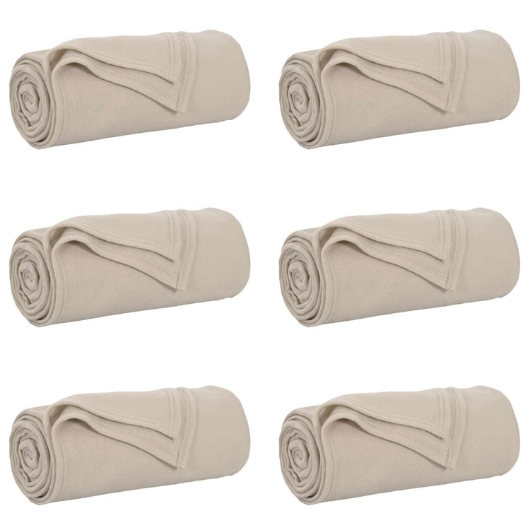 Vidaxl tapis 6 pcs beige 200 x 150 cm polaire