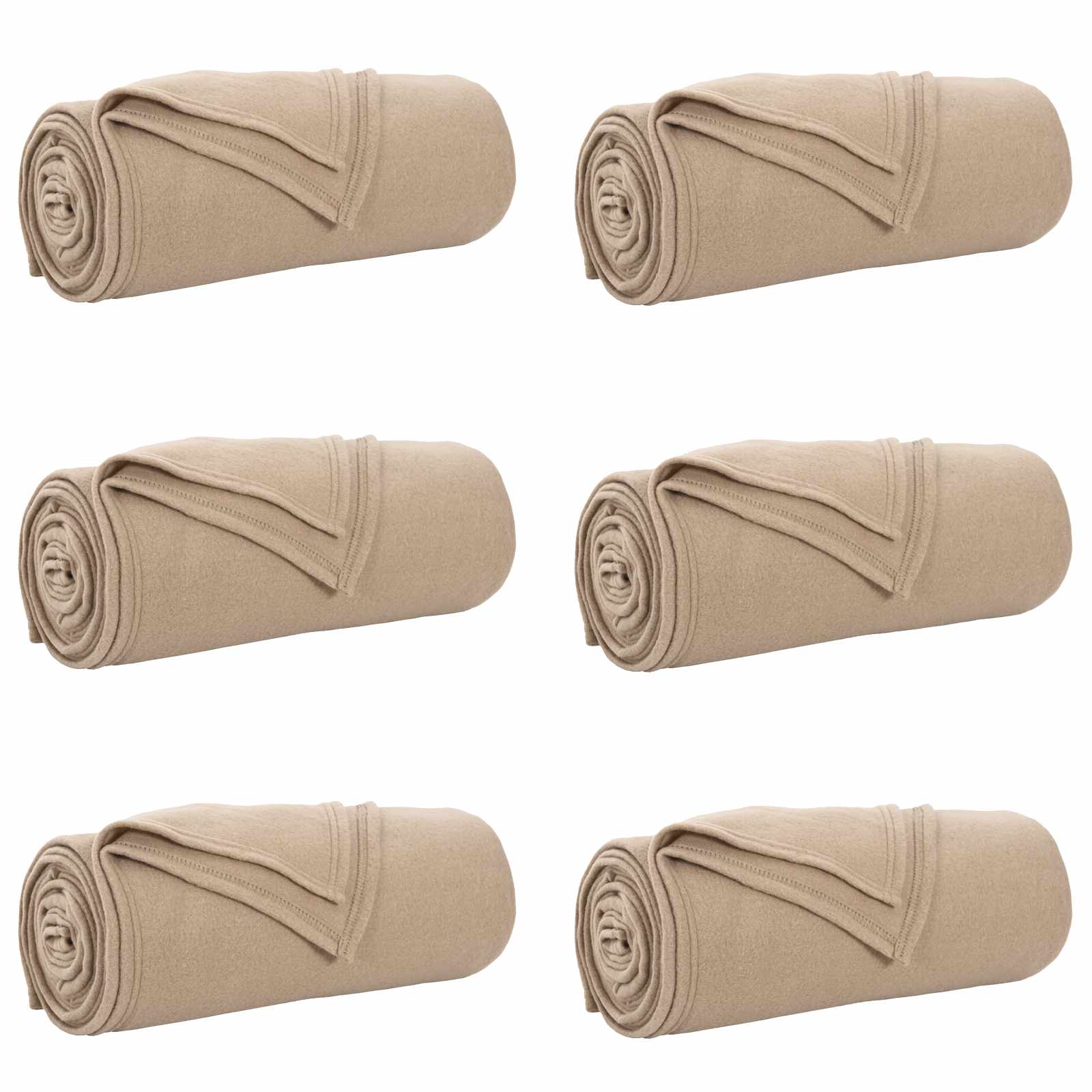 Vidaxl tapis 6 pcs camel 170 x 130 cm polaire
