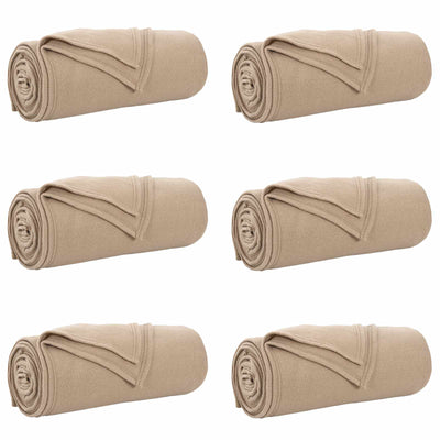 Vidaxl tapis 6 pcs camel 200 x 150 cm polaire