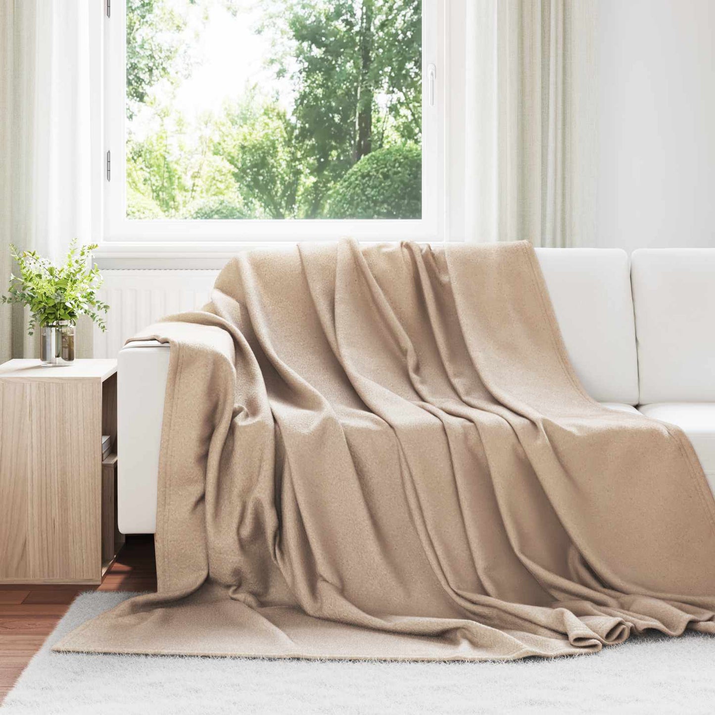 VidaXL tapis 6 pcs camel 240 x 220 cm polaire