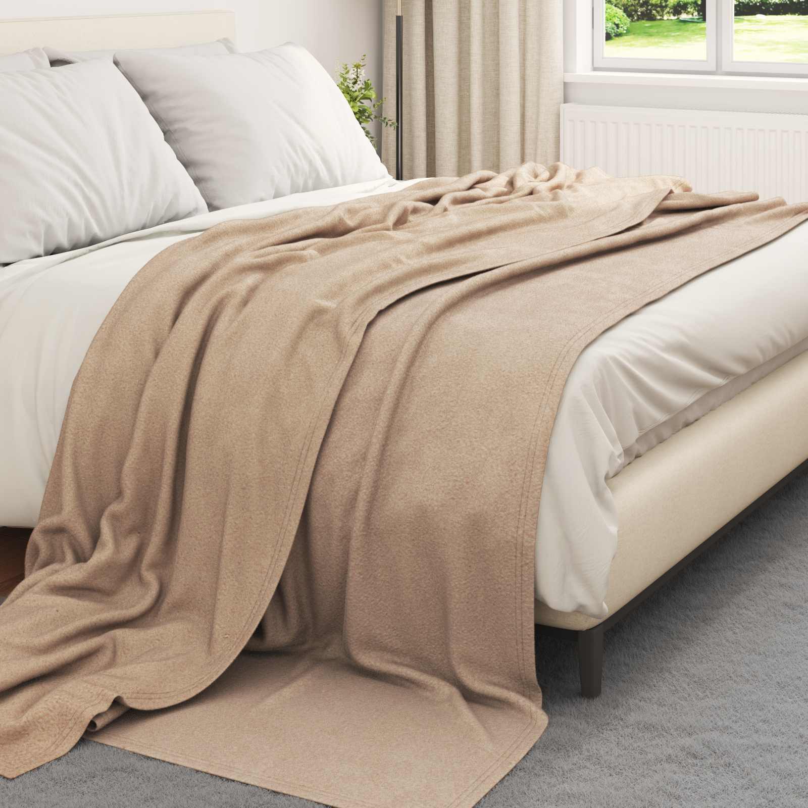 VidaXL tapis 6 pcs camel 240 x 220 cm polaire