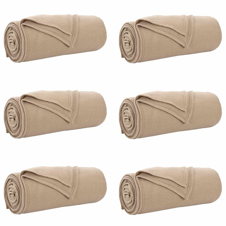 VidaXL tapis 6 pcs camel 240 x 220 cm polaire