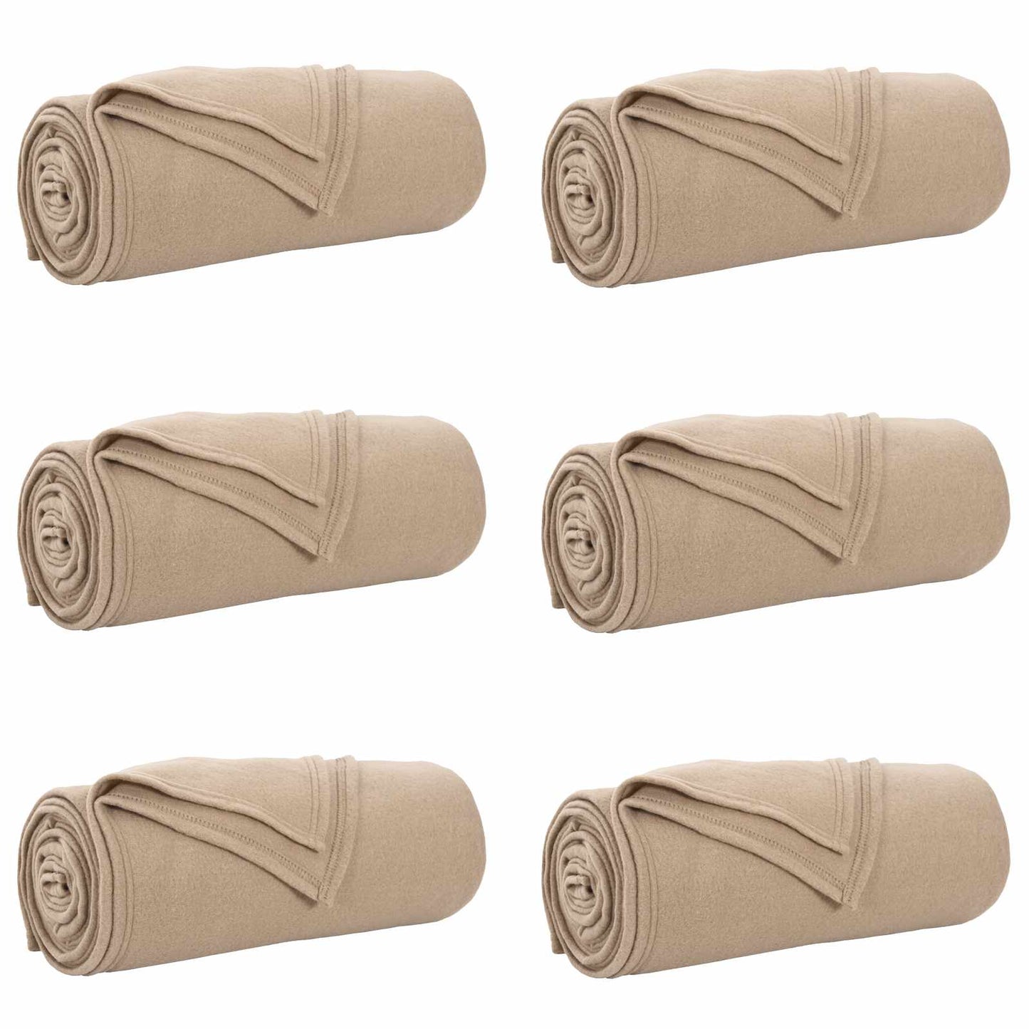 Vidaxl tapis 6 pcs camel 270 x 240 cm polaire