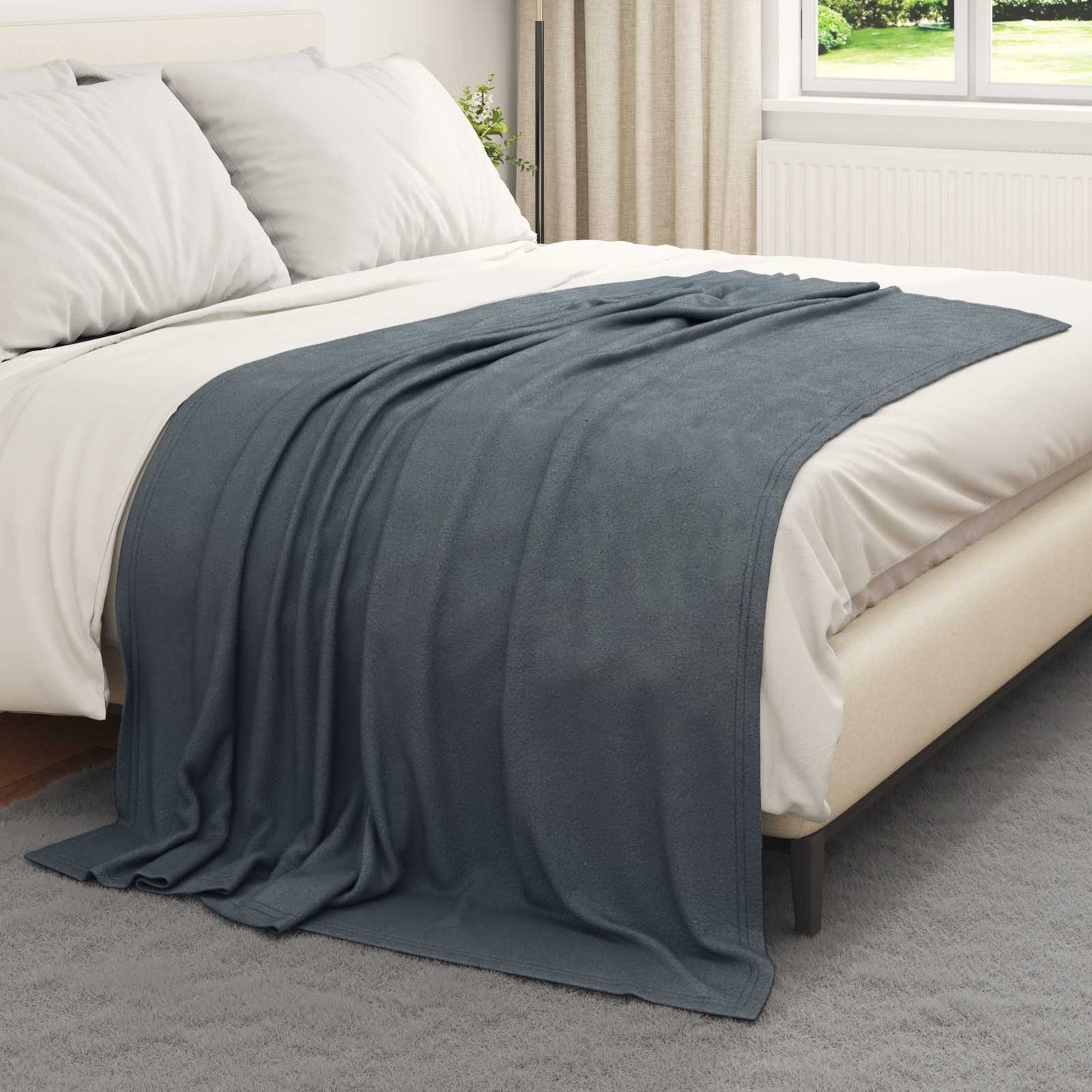 Vidaxl tapis 6 pcs gris foncé 200 x 150 cm polaire