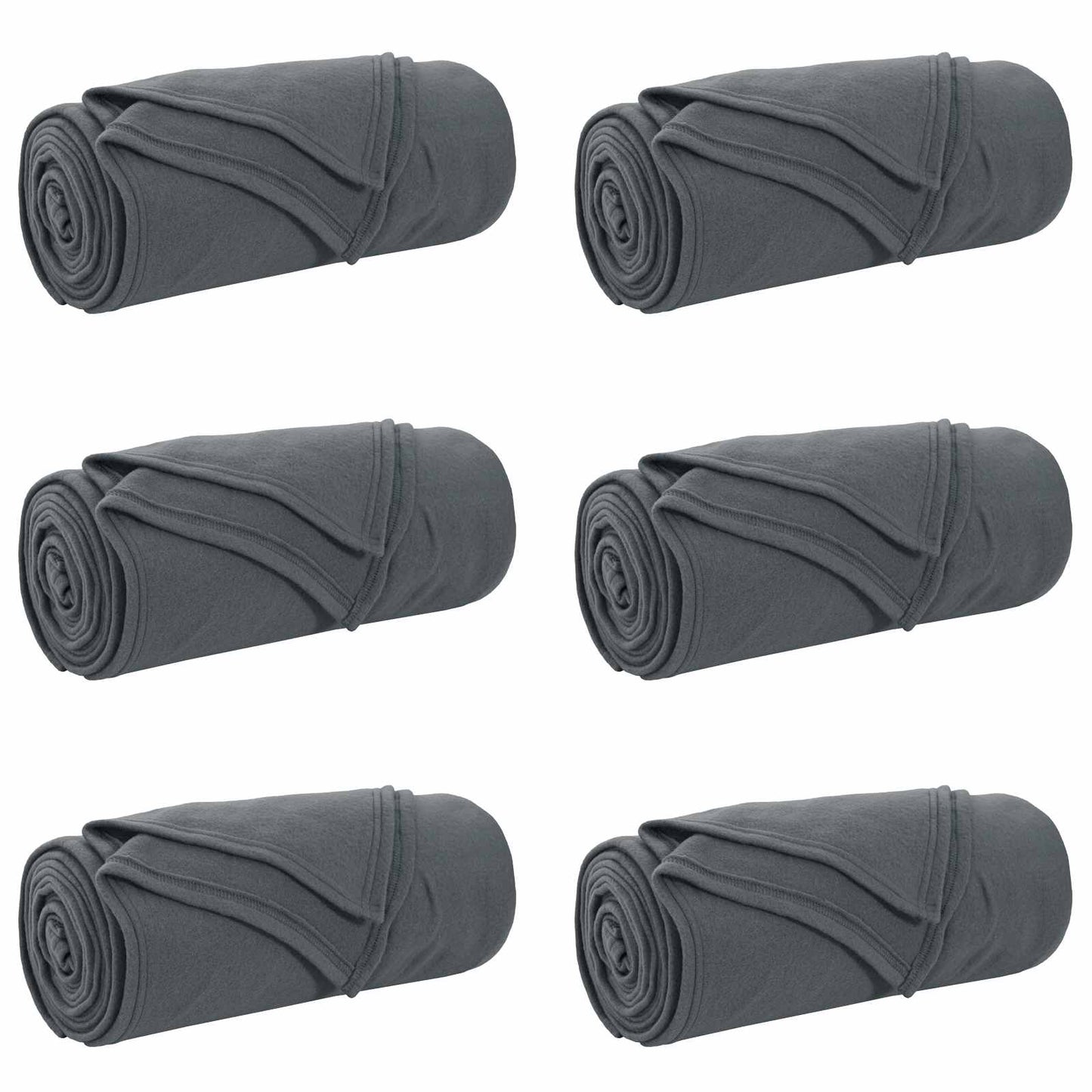 Vidaxl tapis 6 pcs gris foncé 200 x 150 cm polaire