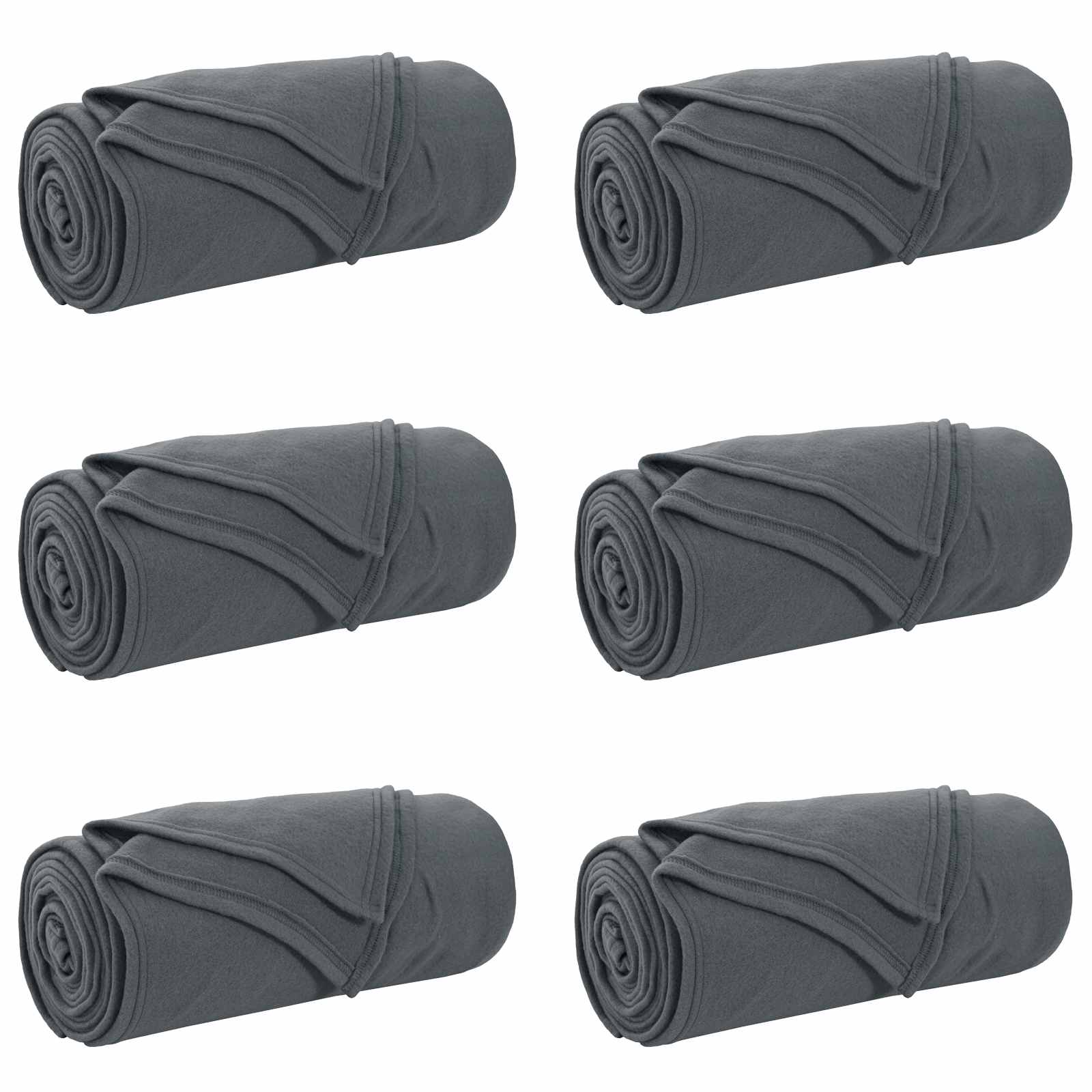 Vidaxl tapis 6 pcs gris foncé 240 x 220 cm polaire