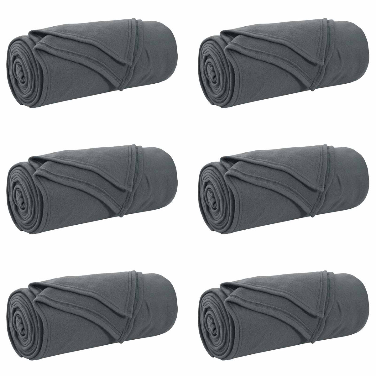 Vidaxl tapis 6 pcs gris foncé 270 x 240 cm polaire