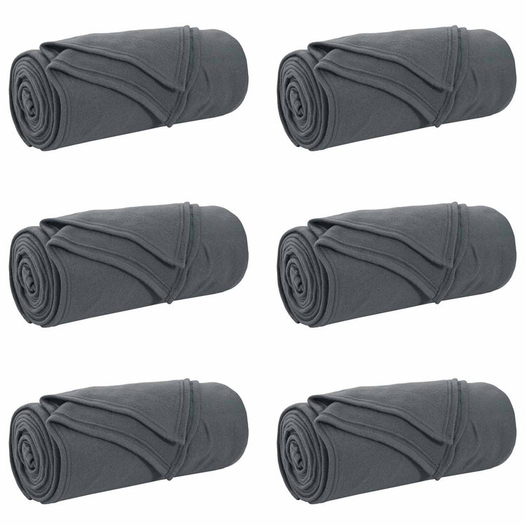 Vidaxl tapis 6 pcs gris foncé 270 x 240 cm polaire