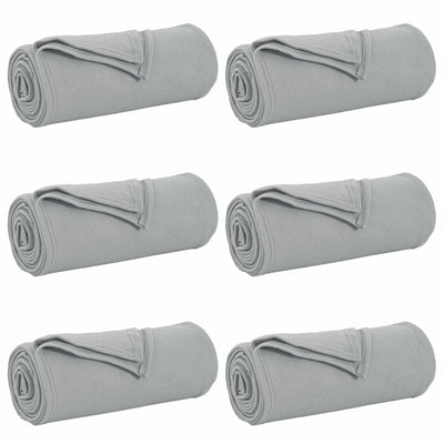 Vidaxl tapis 6 pcs gris 170 x 130 cm polaire