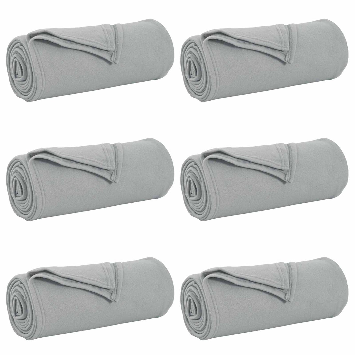 Vidaxl tapis 6 pcs gris 240 x 220 cm polaire
