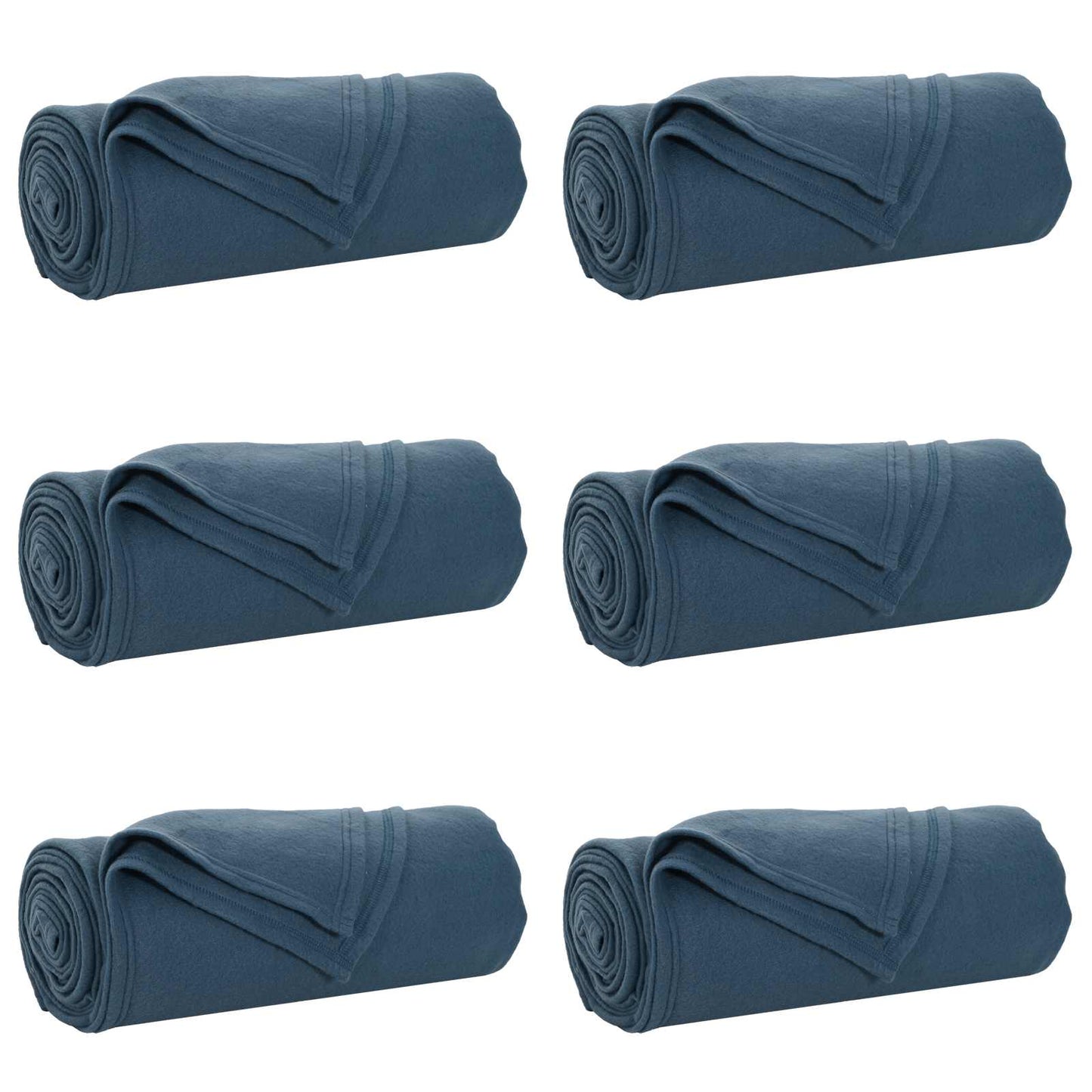 VidaXL tapis 6 pcs bleu marine 200 x 150 cm polaire