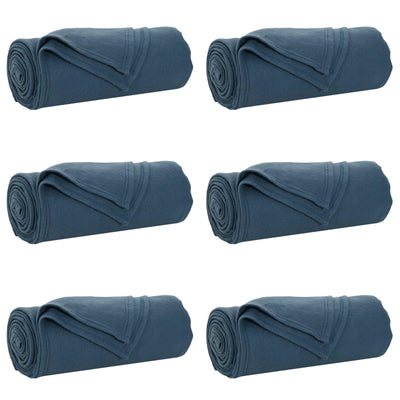 VidaXL tapis 6 pcs bleu marine 200 x 150 cm polaire