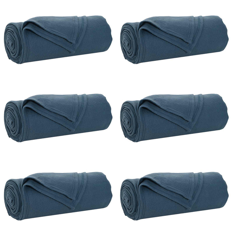 VidaXL tapis 6 pcs bleu marine 200 x 150 cm polaire