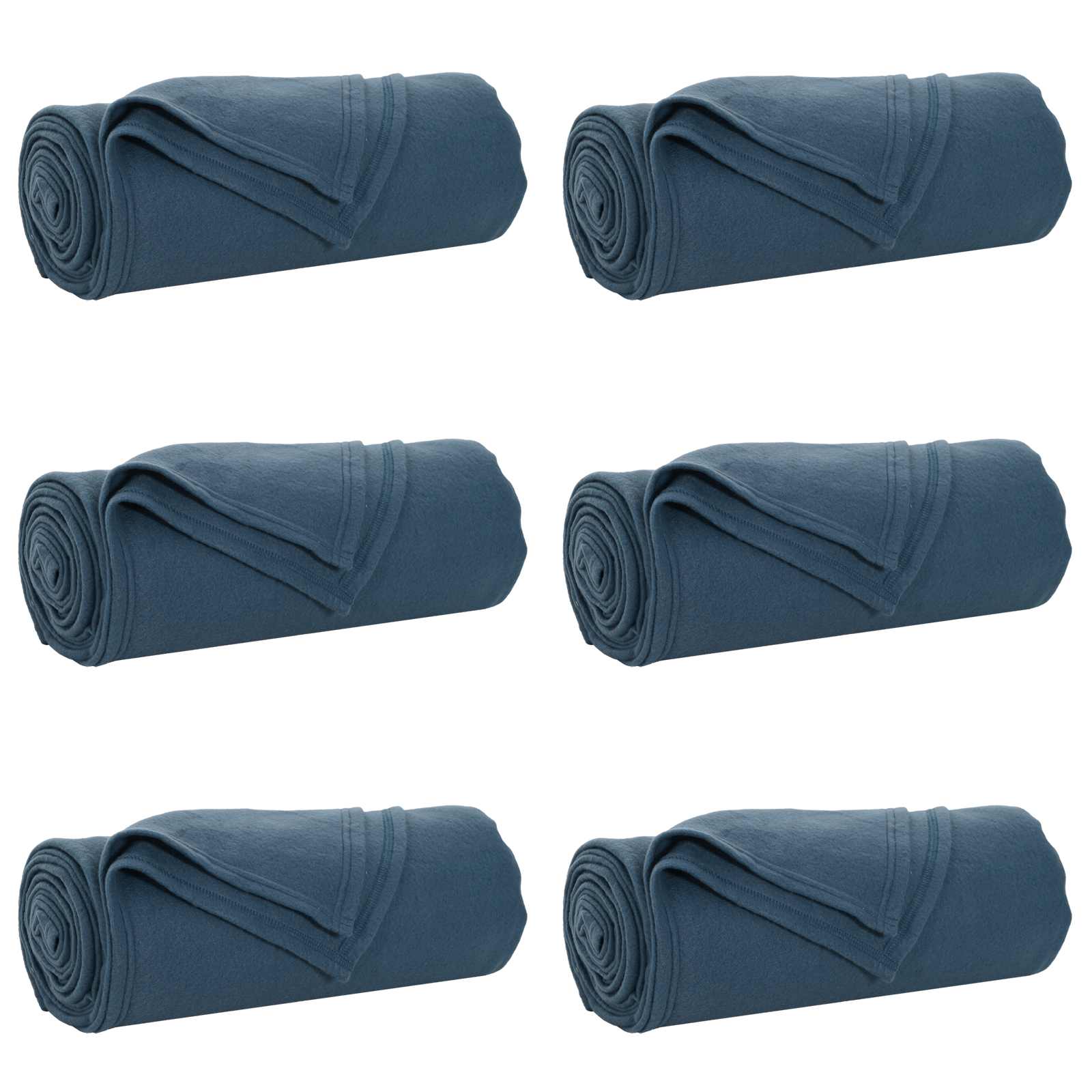 VidaXL tapis 6 pcs bleu marine 240 x 220 cm polaire