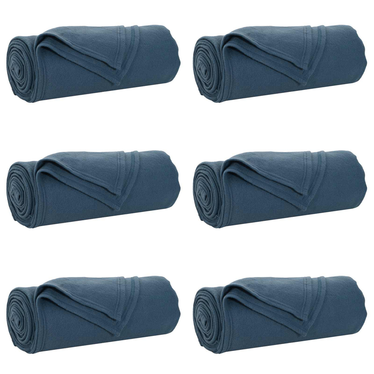 VidaXL tapis 6 pcs bleu marine 270 x 240 cm polaire