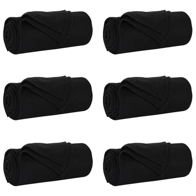 VidaXL tapis 6 pcs noir 200 x 150 cm polaire