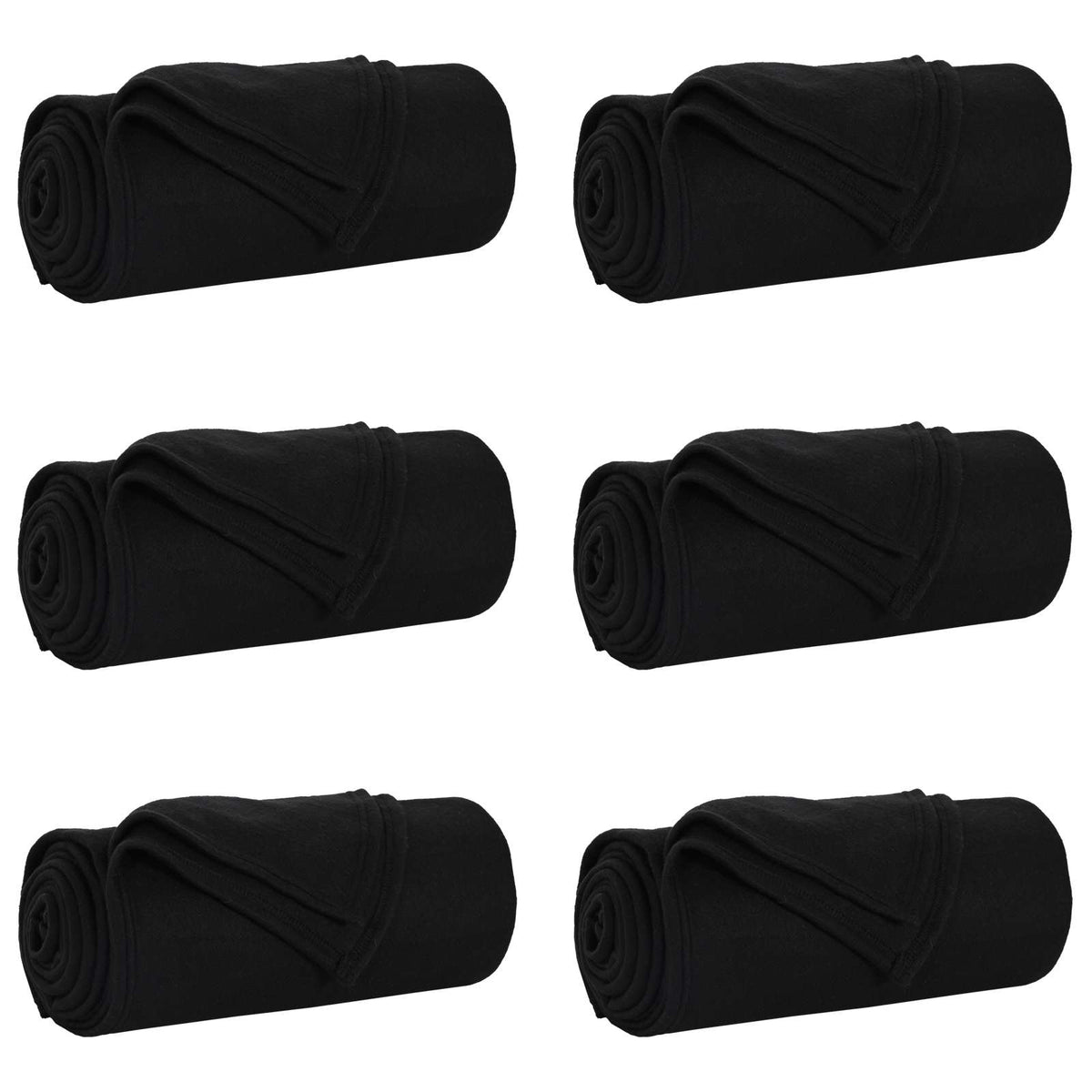 VidaXL tapis 6 pcs noir 240 x 220 cm polaire