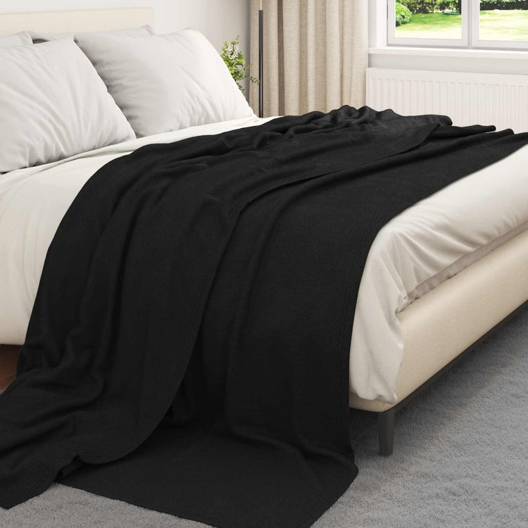 VidaXL tapis 6 pcs noir 270 x 240 cm polaire