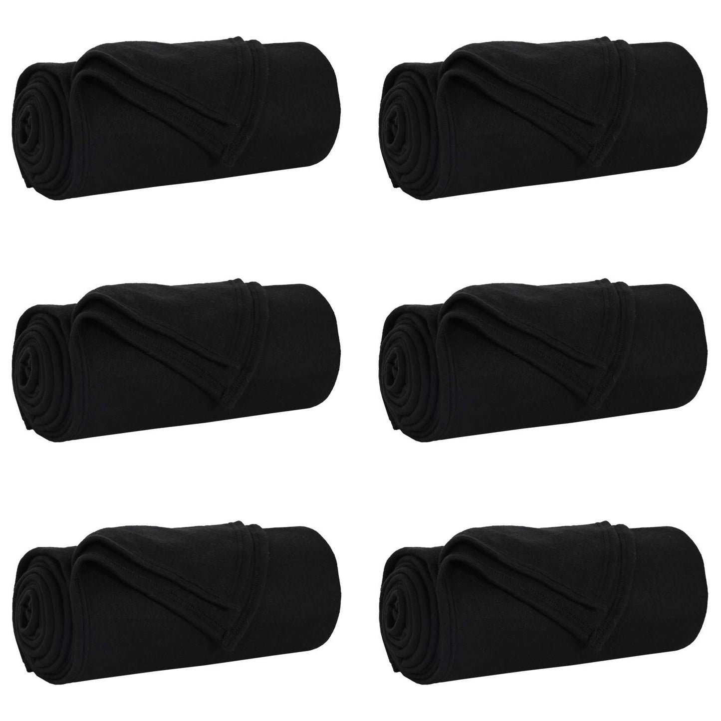 VidaXL tapis 6 pcs noir 270 x 240 cm polaire