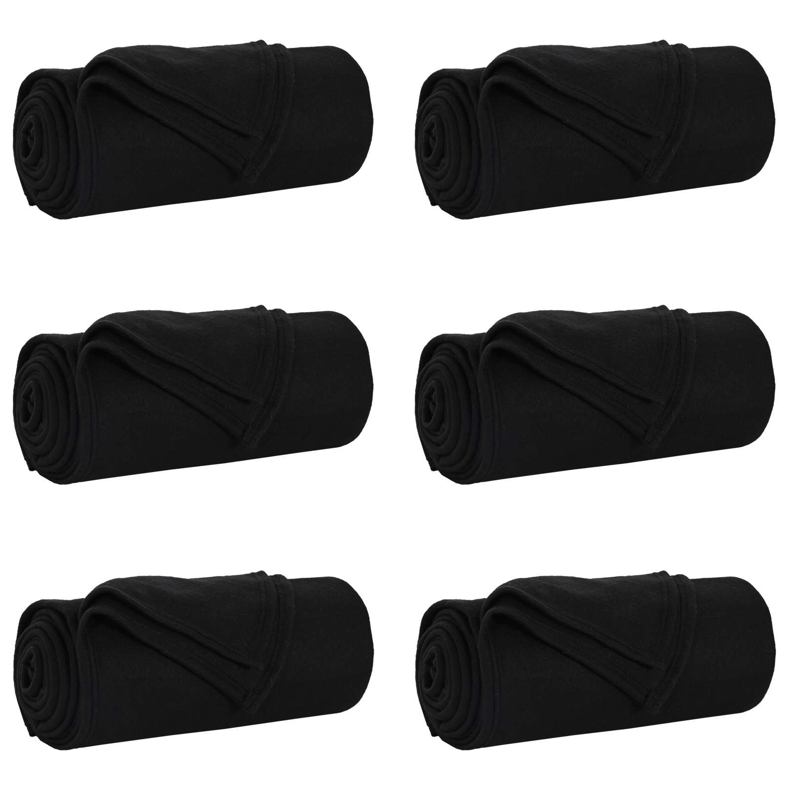 VidaXL tapis 6 pcs noir 270 x 240 cm polaire
