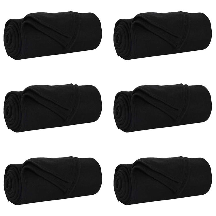 VidaXL tapis 6 pcs noir 270 x 240 cm polaire