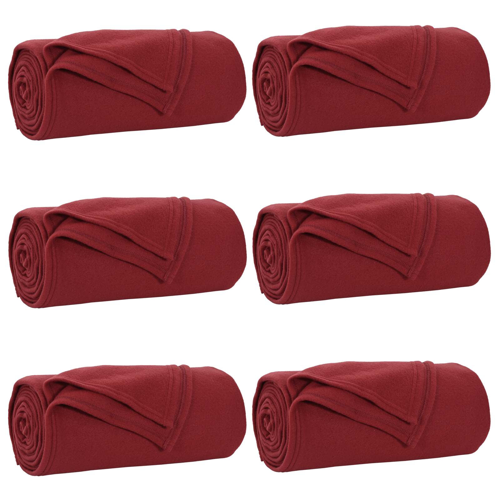 VidaXL tapis 6 pcs rouge bordeaux 240 x 220 cm polaire