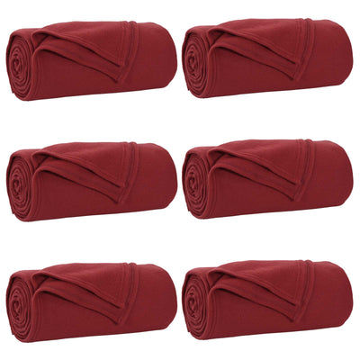 VidaXL tapis 6 pcs rouge bordeaux 240 x 220 cm polaire