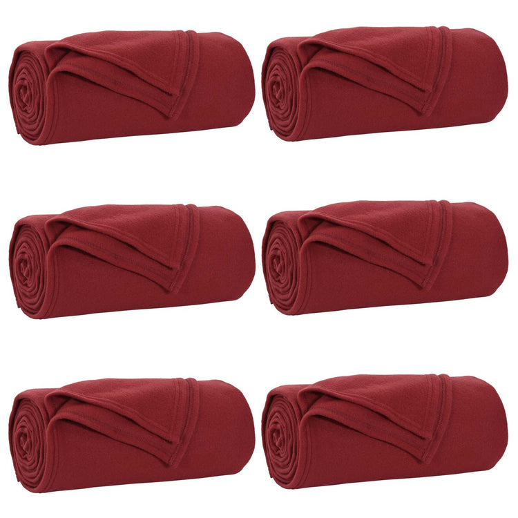 VidaXL tapis 6 pcs rouge bordeaux 240 x 220 cm polaire