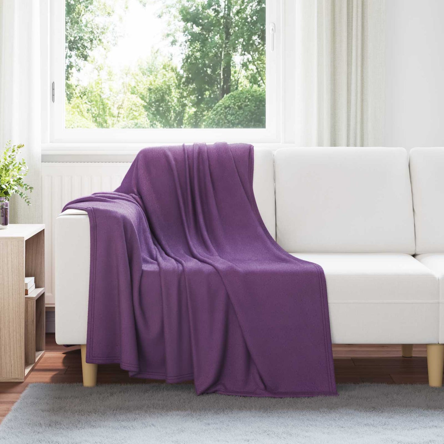 Vidaxl tapis 6 pcs violet 170 x 130 cm polaire