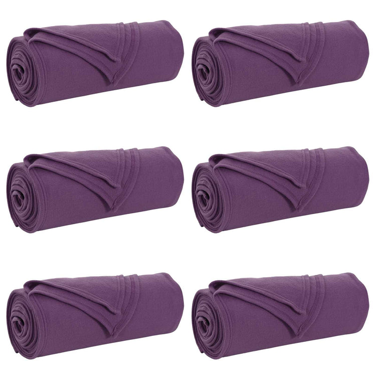 Vidaxl tapis 6 pcs violet 240 x 220 cm polaire