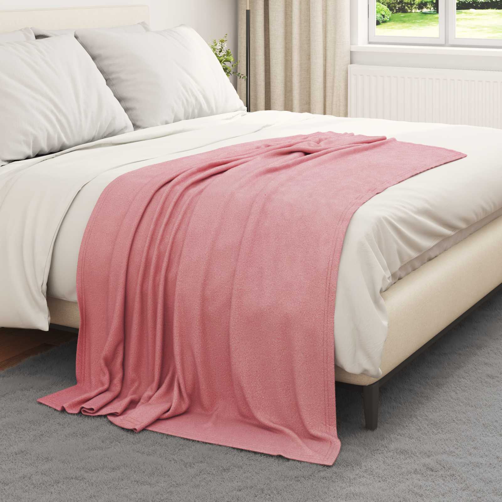 Vidaxl tapis 6 pcs rose 170 x 130 cm polaire