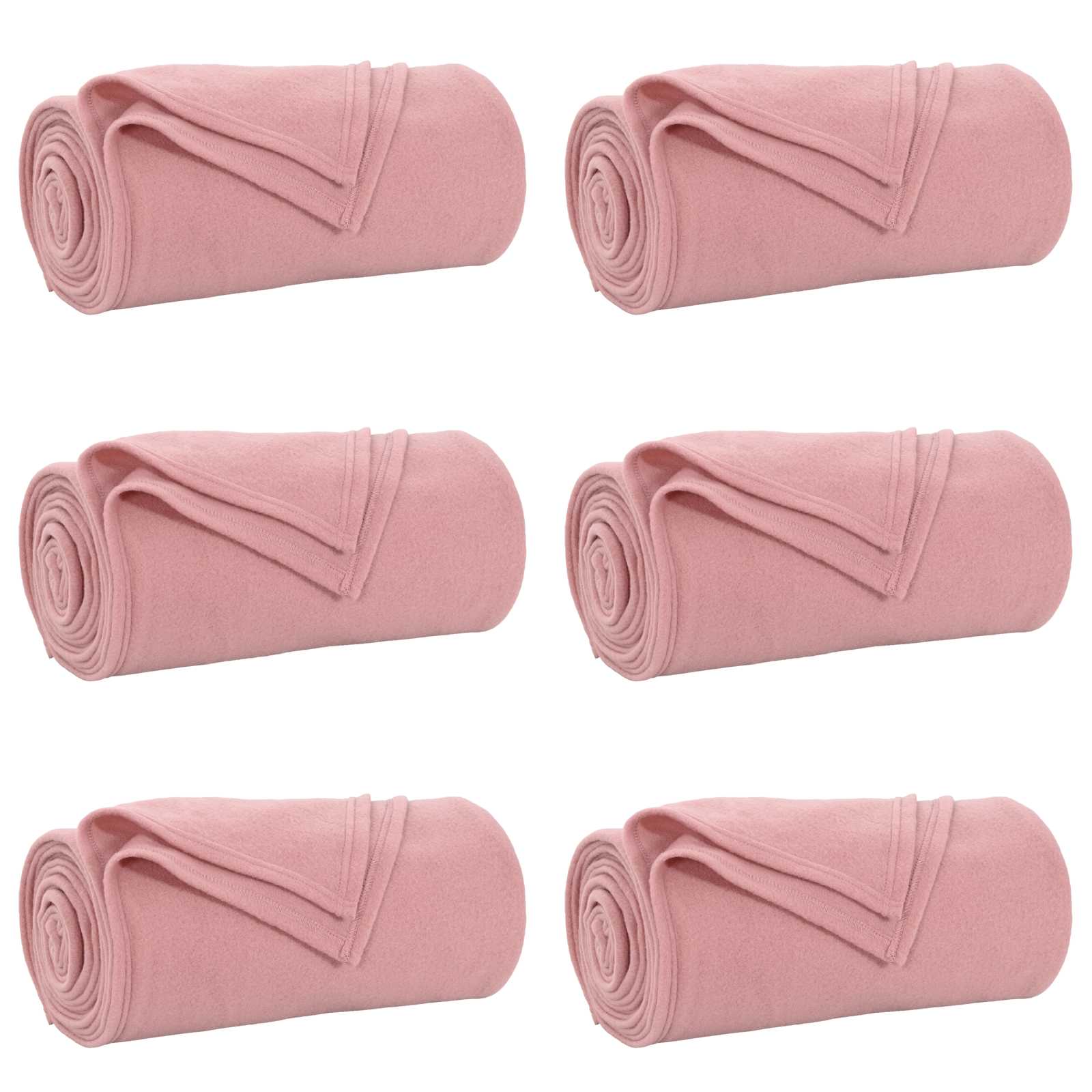 Vidaxl tapis 6 pcs rose 170 x 130 cm polaire