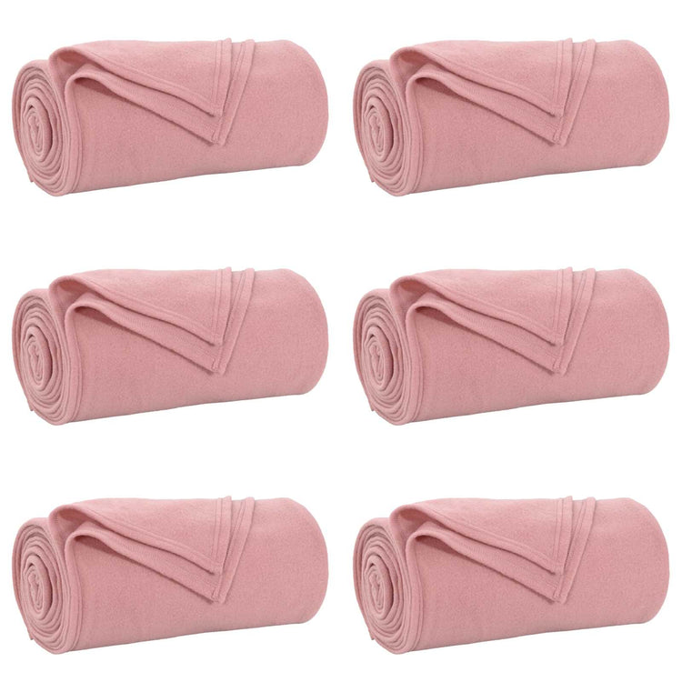 Vidaxl tapis 6 pcs rose 170 x 130 cm polaire