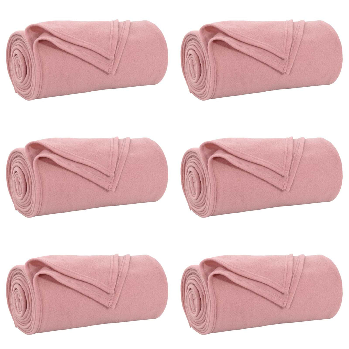 Vidaxl tapis 6 pcs rose 270 x 240 cm polaire