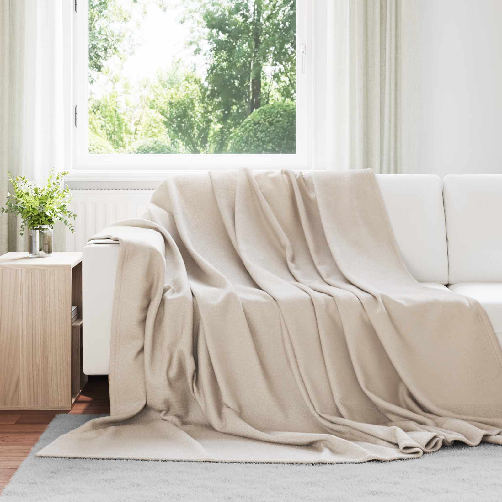 Vidaxl tapis 24 pcs beige 270 x 240 cm polaire