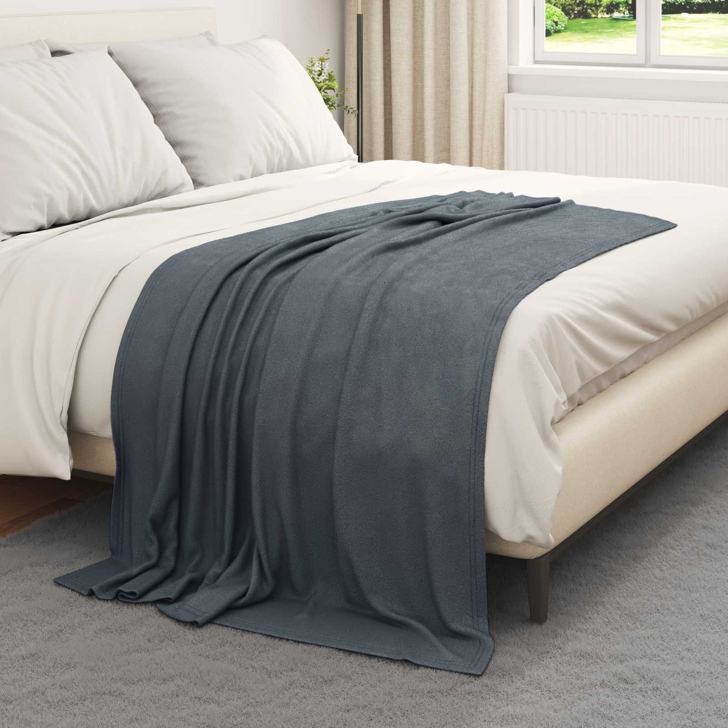 Vidaxl tapis 24 pcs gris foncé 170 x 130 cm polaire