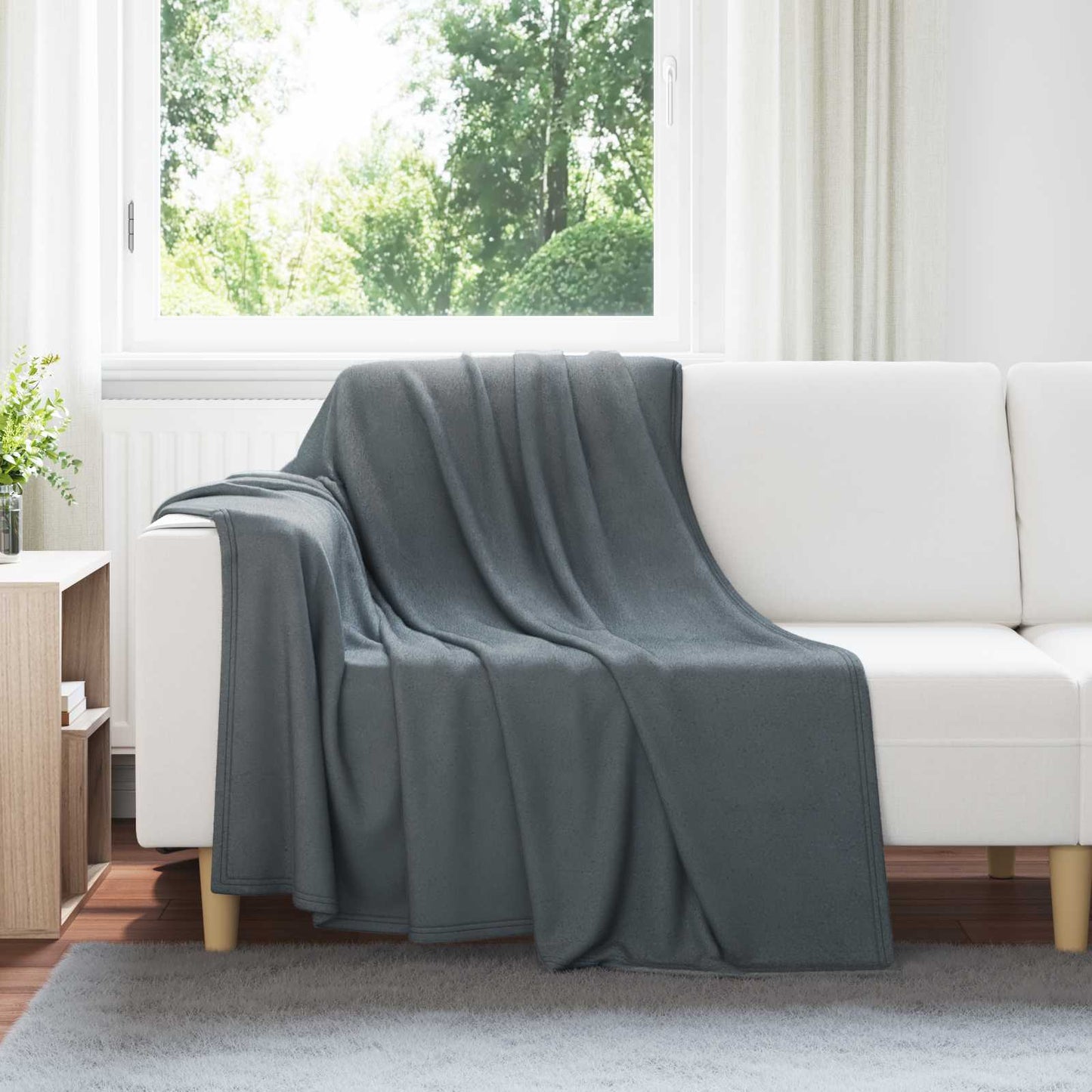 Vidaxl tapis 24 pcs gris foncé 200 x 150 cm polaire