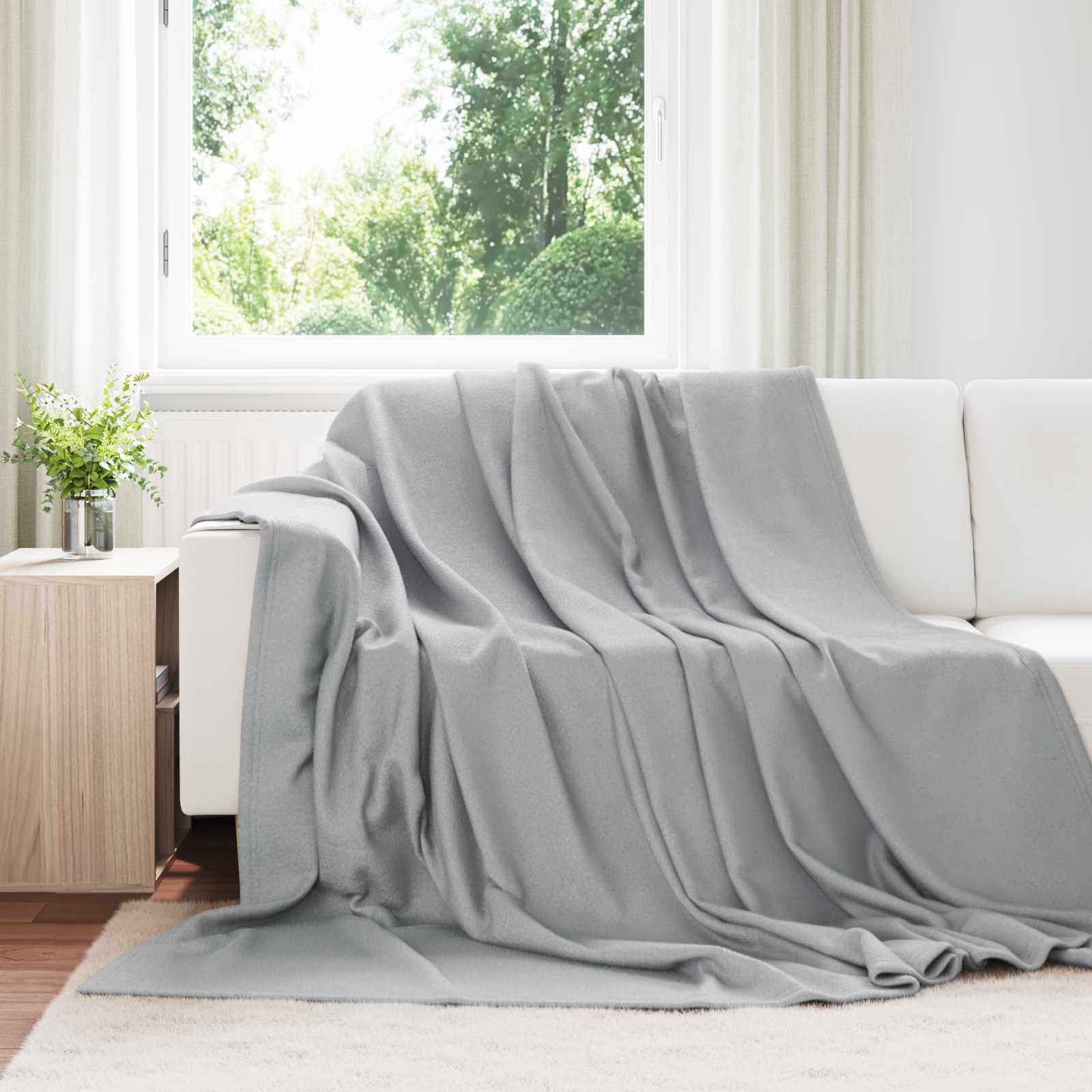 VidaXL tapis 24 pcs gris 270 x 240 cm polaire