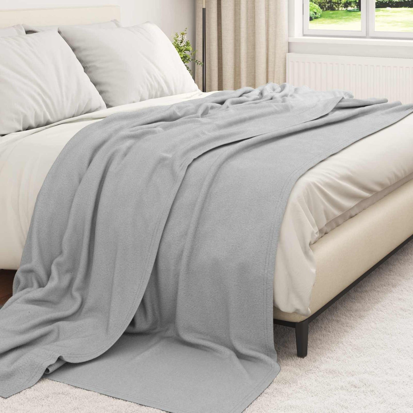 VidaXL tapis 24 pcs gris 270 x 240 cm polaire