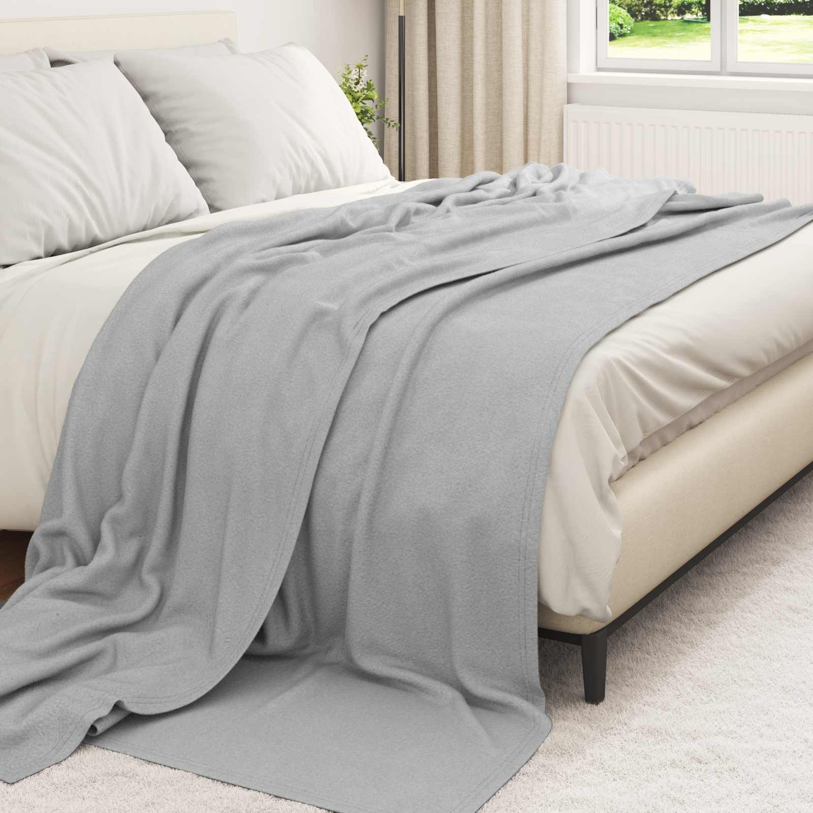 VidaXL tapis 24 pcs gris 270 x 240 cm polaire