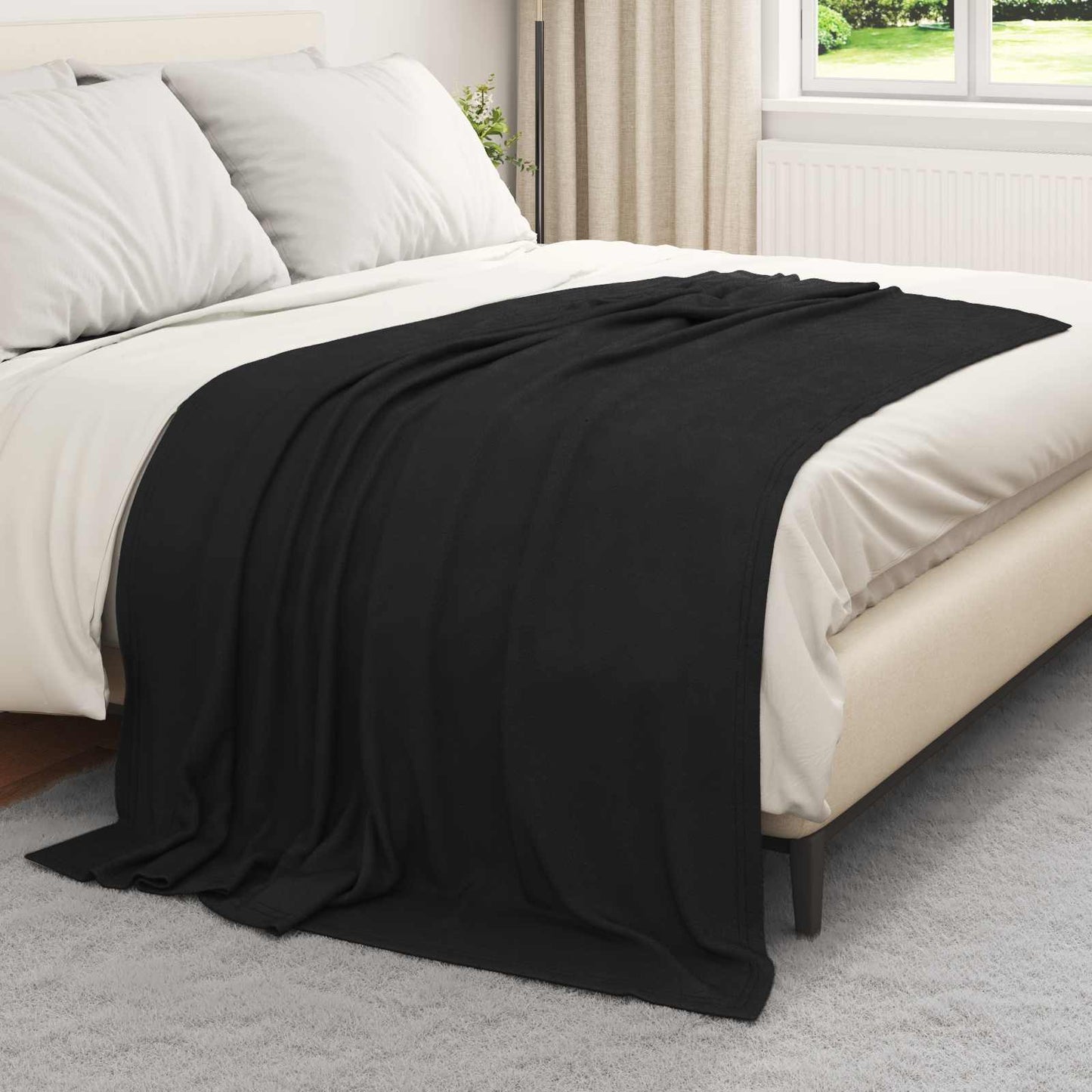 VidaXL tapis 24 pcs noir 200 x 150 cm polaire