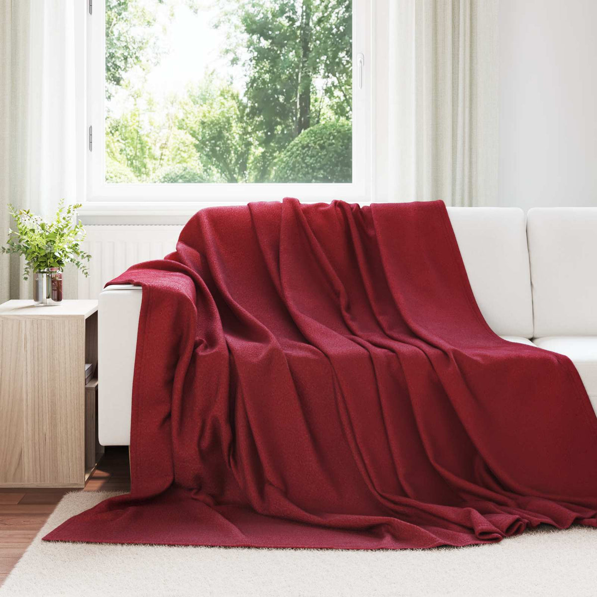 VidaXL tapis 24 pcs rouge bordeaux 270 x 240 cm polaire