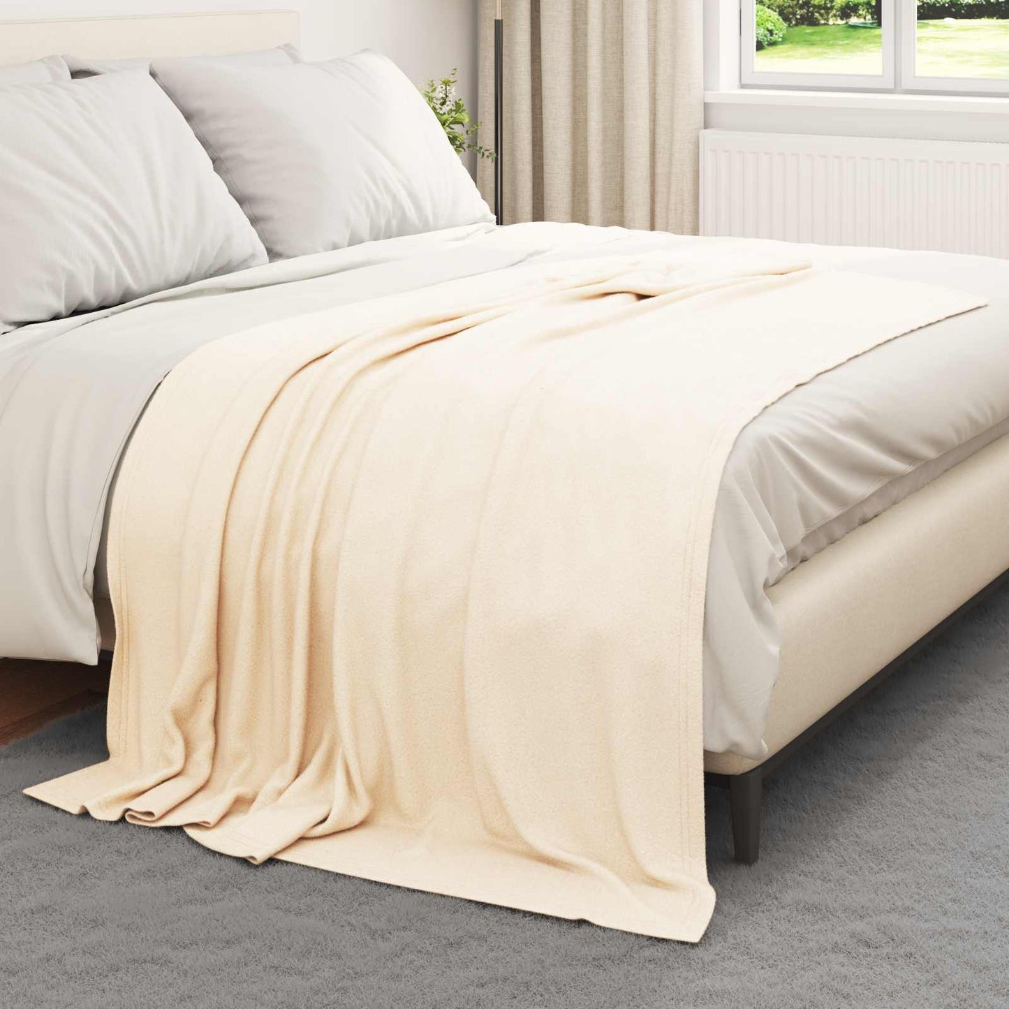 Vidaxl tapis 24 pcs crème 200 x 150 cm polaire