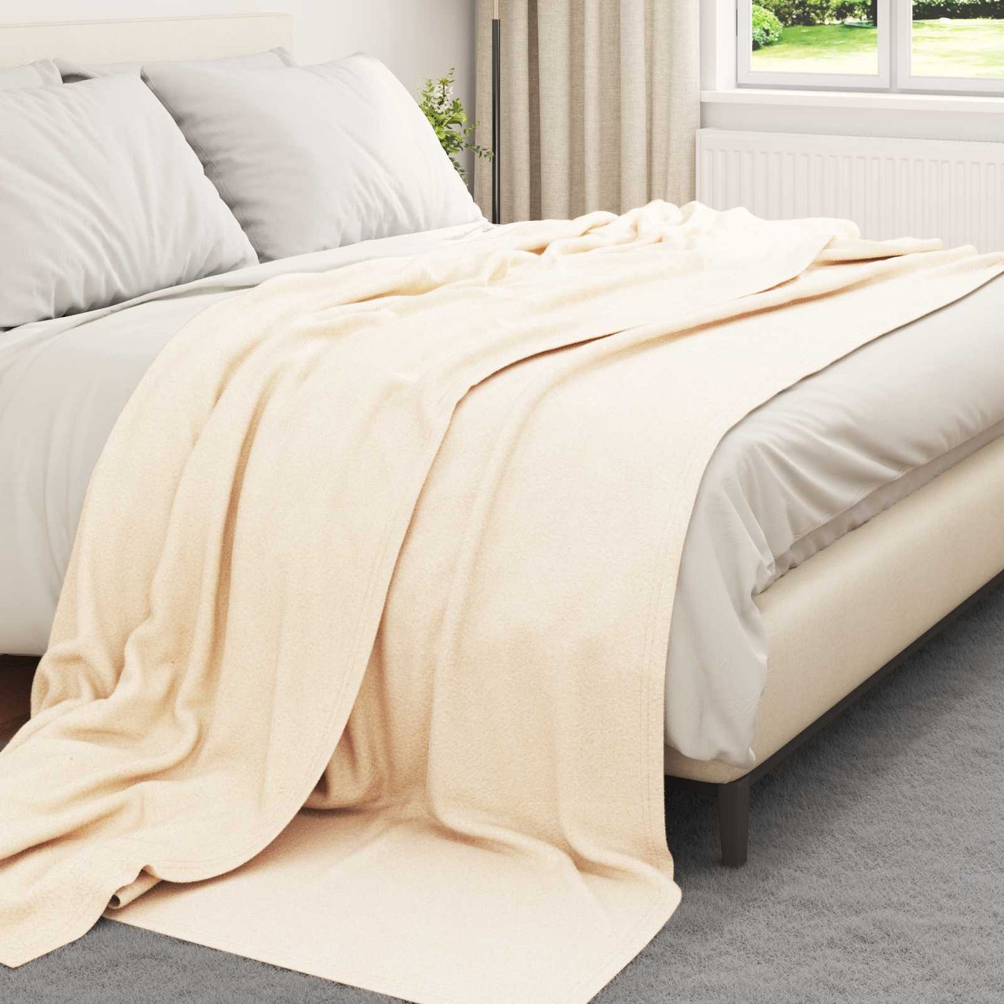 VidaXL tapis 24 pcs crème 270 x 240 cm polaire
