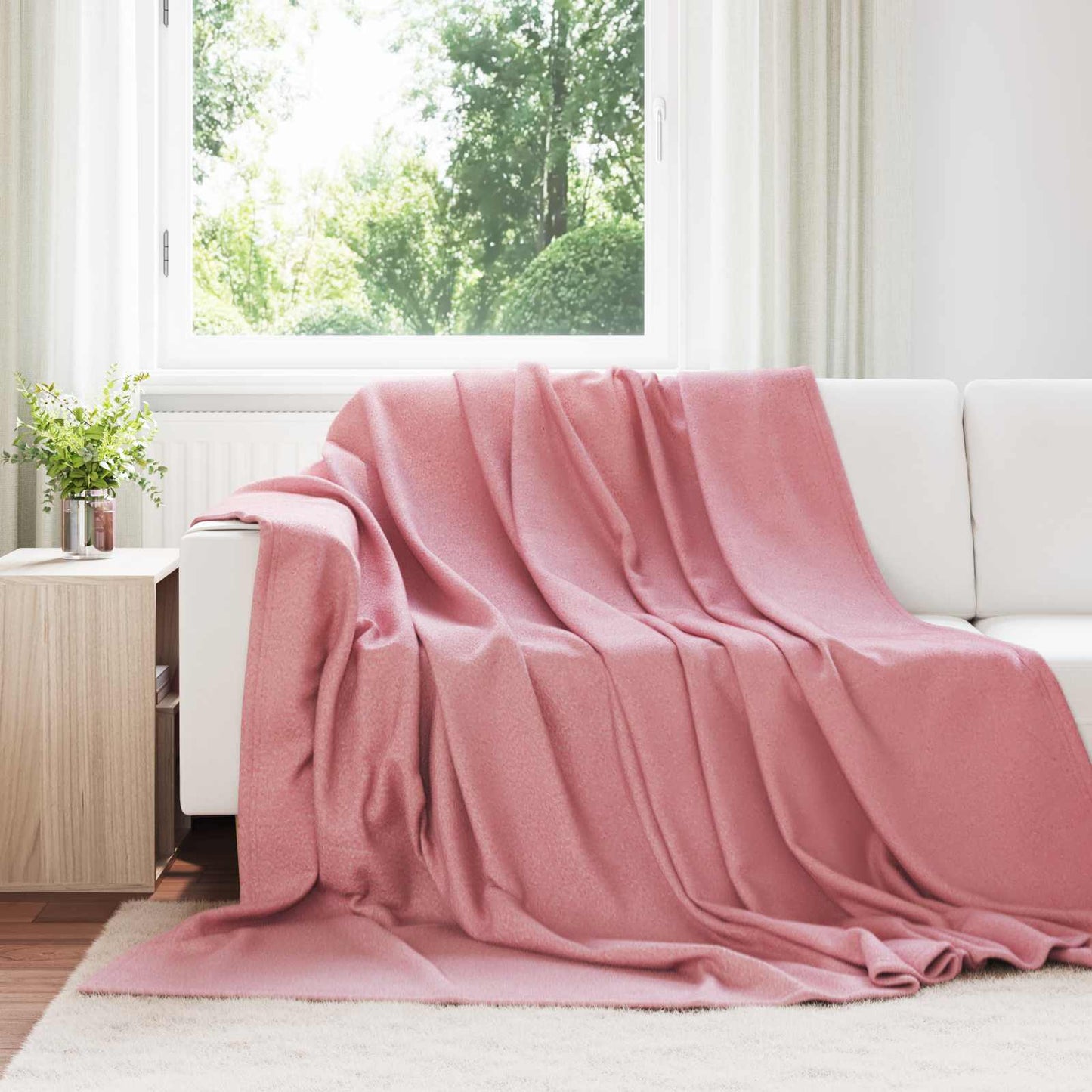 VidaXL tapis 24 pcs rose 240 x 220 cm polaire